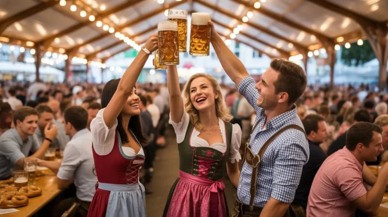 Leipziger Oktoberfest 2025 – Dein Guide zur Alten Messe 9 „Feature Bild Leipziger Oktoberfest 2025 mit Maßbier, Dirndl, Lederhosen und Festzelt an der Alte Messe Leipzig“