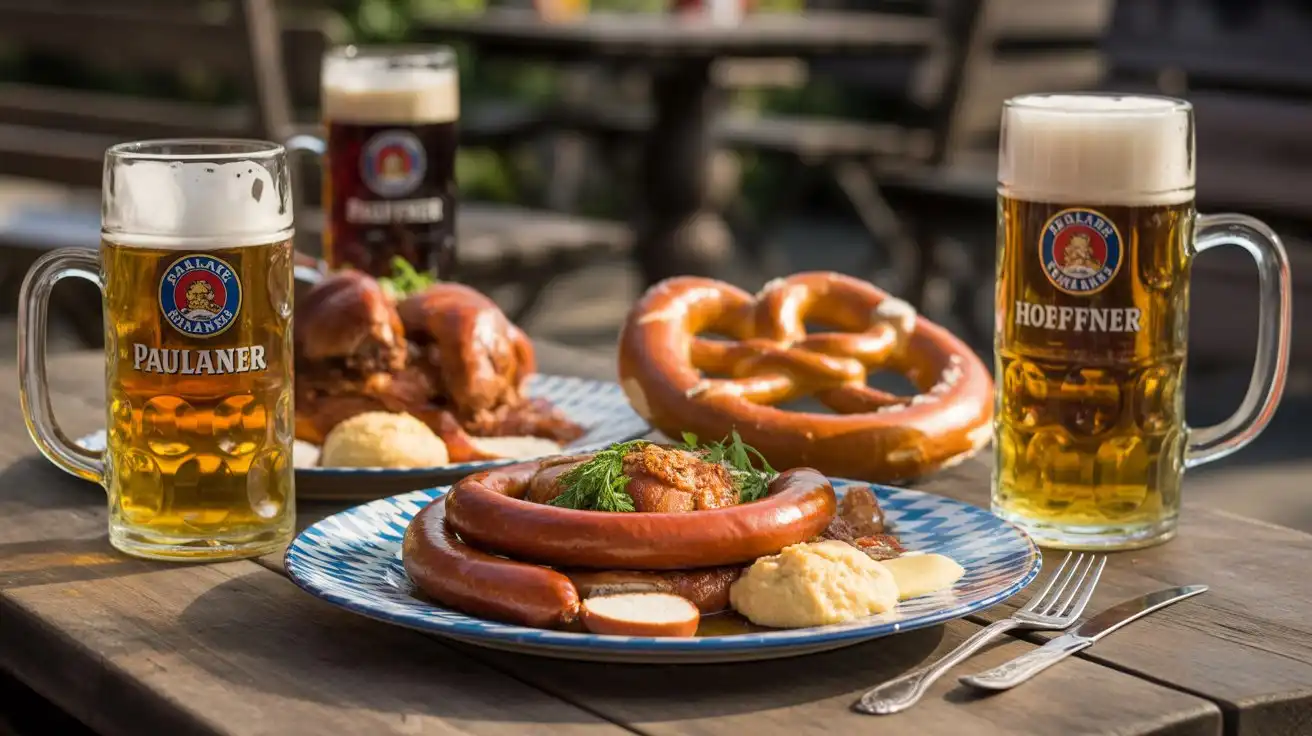 Oktoberfest Karlsruhe 2025 – Messplatz, Musik & Tickets 7 Paulaner Bier, Hoepfner, Weißwurst, Brezn und Kaiserschmarrn beim Karlsruher Oktoberfest 2025
