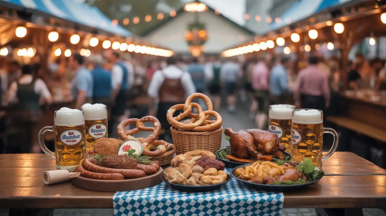 Leipziger Oktoberfest 2025 – Dein Guide zur Alten Messe 5 Bayerisches Essen und Maßbier beim Leipziger Oktoberfest 2025 in Leipzig“