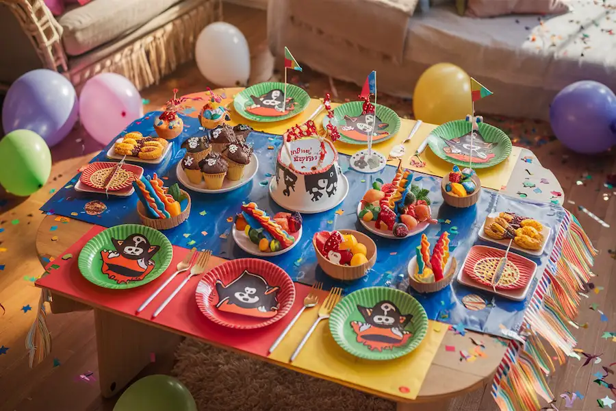 Den Tisch für den Kindergeburtstag schön dekorieren