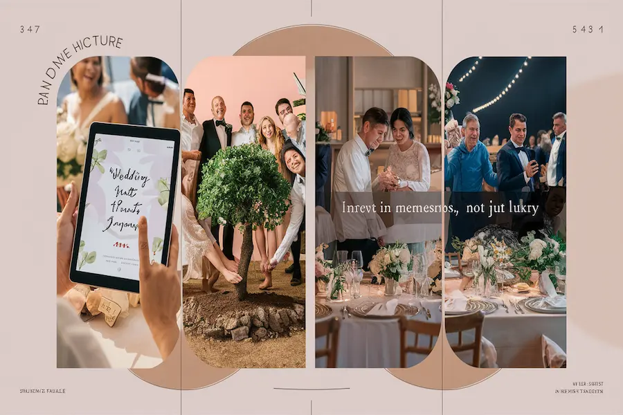 Goldene Hochzeit: 50 Jahre Liebe und warum dieses Jubiläum so besonders ist 7 "Moderne Hochzeitstrends mit digitalen Einladungen, Fotoboxen, nachhaltigen Geschenken und Kostenbalance."