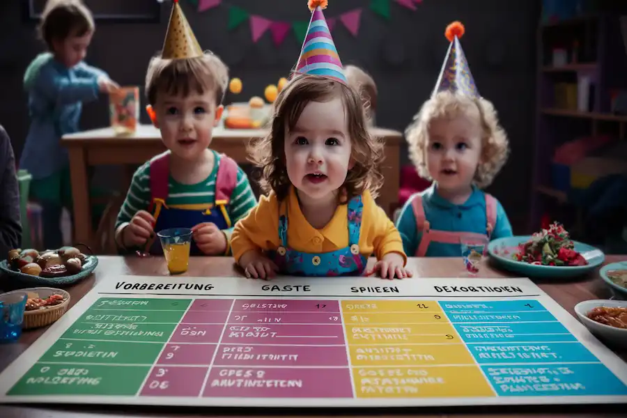 Schritt-für-Schritt Planung für eine Geburtstagsfeier Kinder