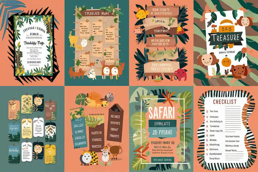 Druckbare Safari-Vorlagen