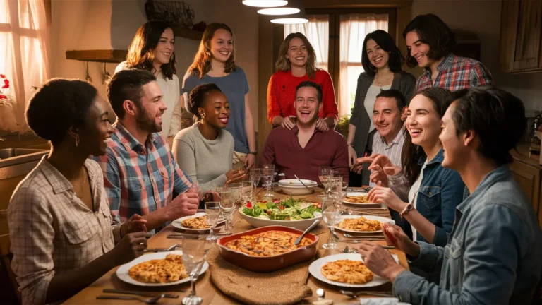 Essen für 10 Personen – wenig Aufwand, viel Geschmack 5 Große Abendtafel für zehn Personen mit hausgemachtem Essen und gemütlicher Stimmung